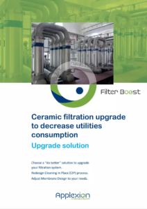 Ceramic filtration upgrade to decrease utilities consumption
