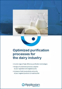 Optimized purification processes for the dairy industry