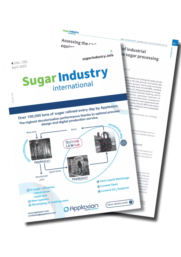 Assessing the carbon footprint of industrial equipment: a case study in cane sugar processing.